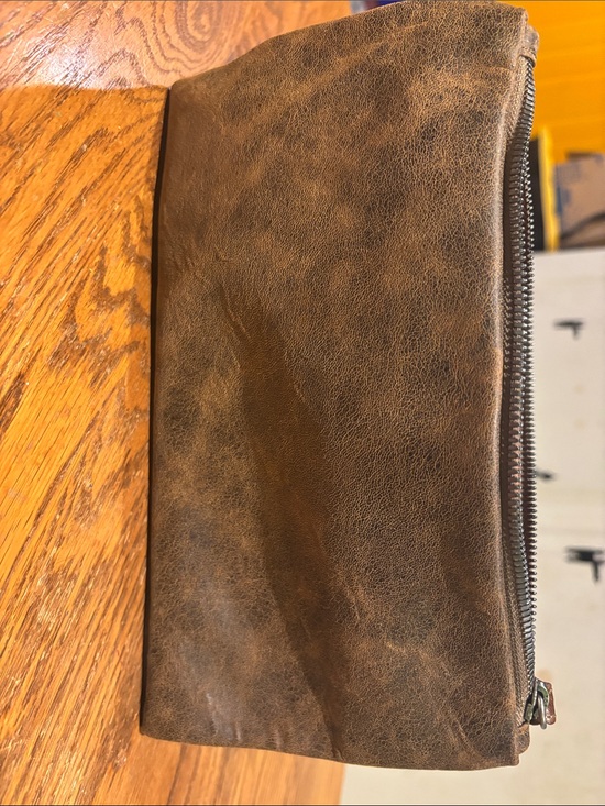 Rough & Tumble Handbags - Rough & Tumble Brown Leather Clutch with cider lining